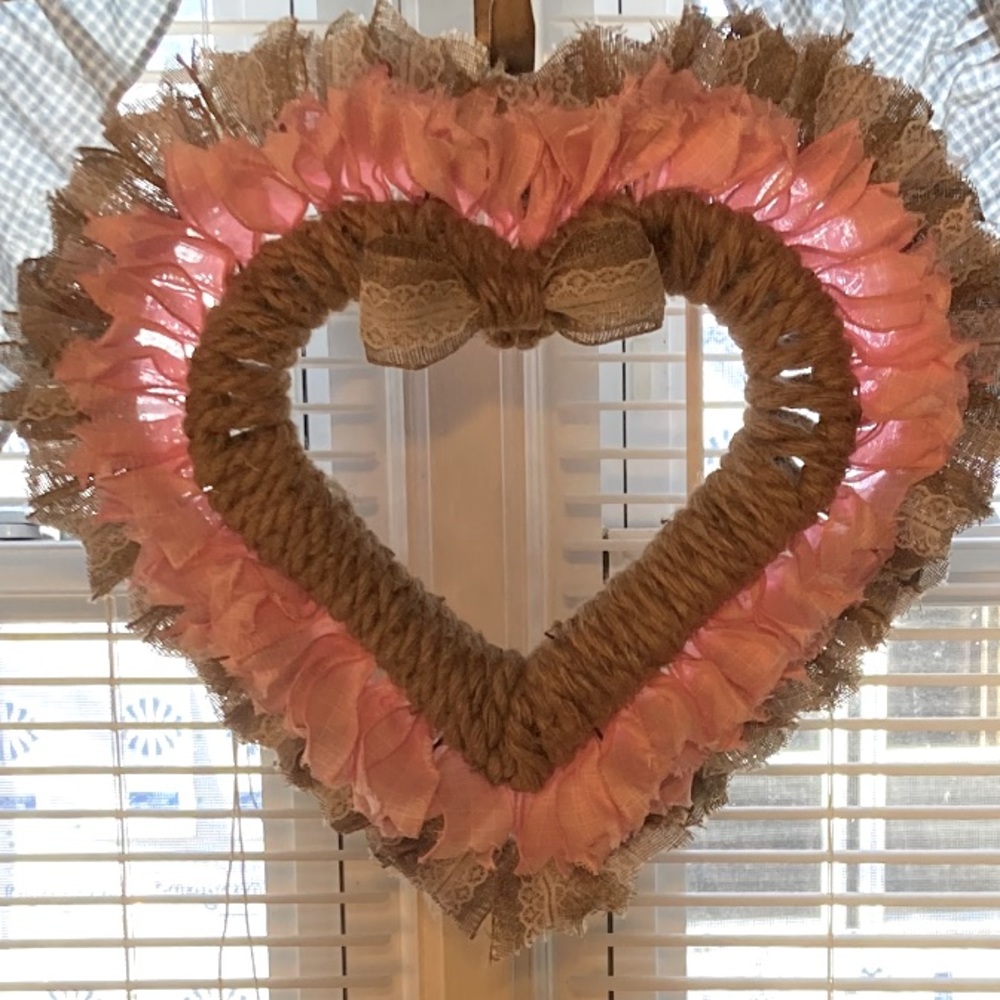 Farm House Wreath Hand Made fits perfectly on door or wall